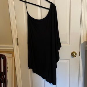 One shoulder dress with drape